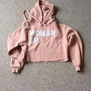 Women's Cropped Pink Hoodie - Empowerment Edition